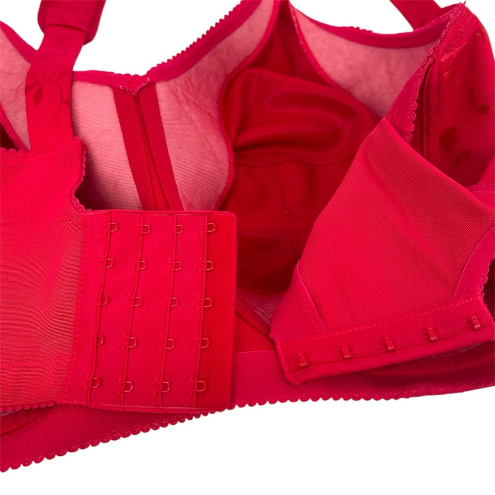 NWT Elila Jacquard Wire-Free Bra in Red Style 1305 Size 40K - Picture 7 of 10